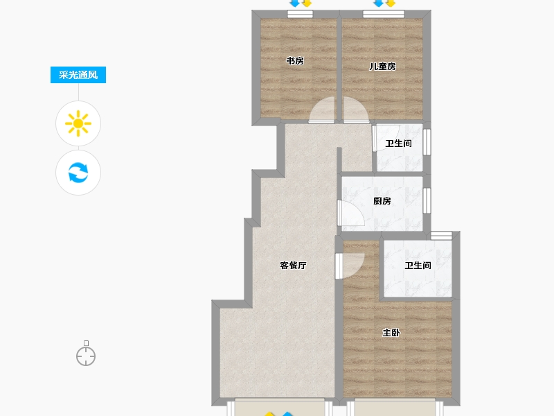 河北省-保定市-华远·海蓝城二期-62.11-户型库-采光通风