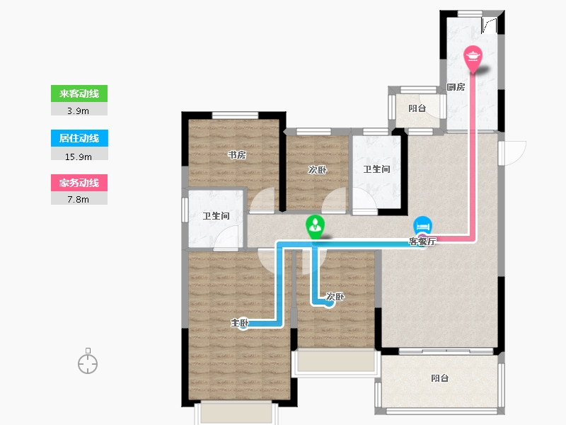 浙江省-湖州市-湖州恒大珺睿府-111.20-户型库-动静线