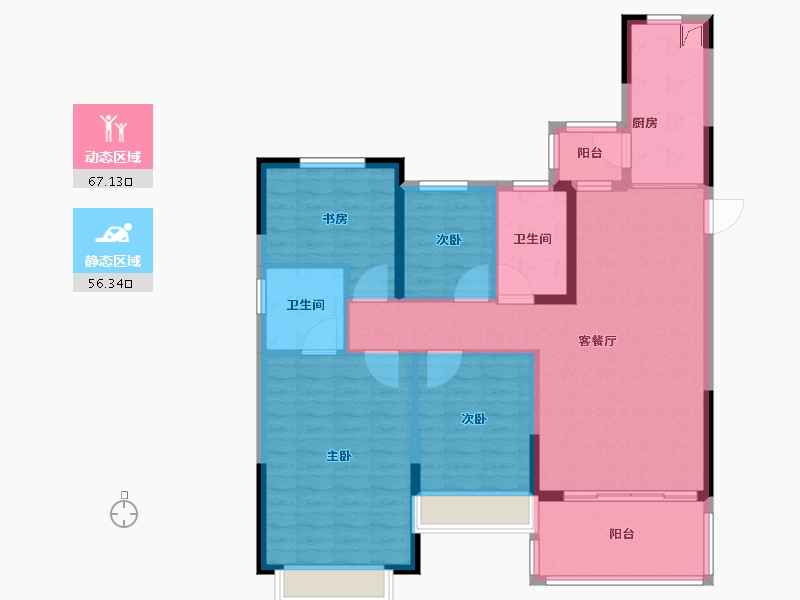 浙江省-湖州市-湖州恒大珺睿府-111.20-户型库-动静分区