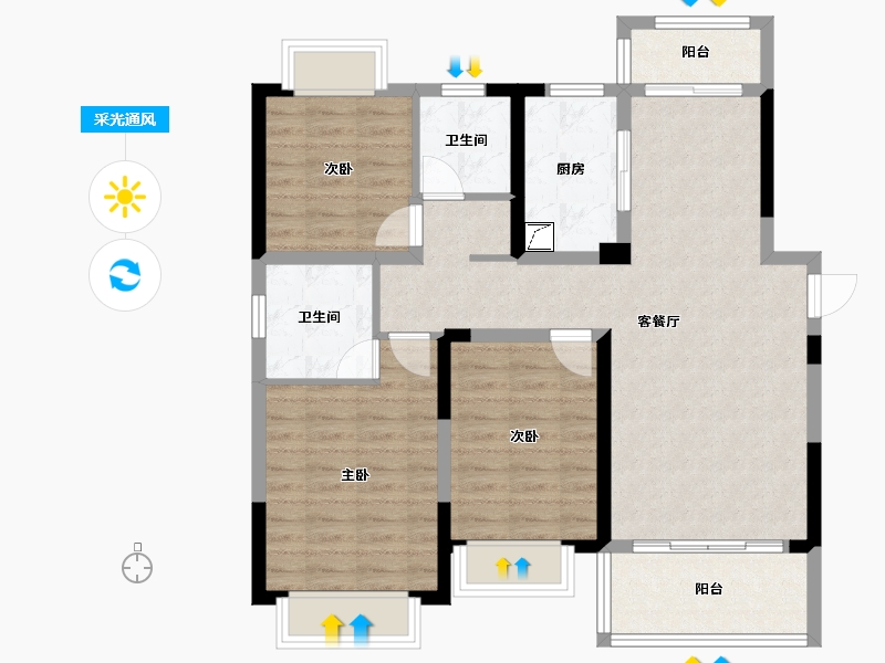 江西省-宜春市-铜锣湾-120.00-户型库-采光通风