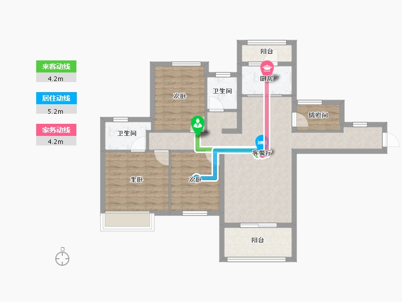 安徽省-宿州市-翔豪·新都-85.70-户型库-动静线