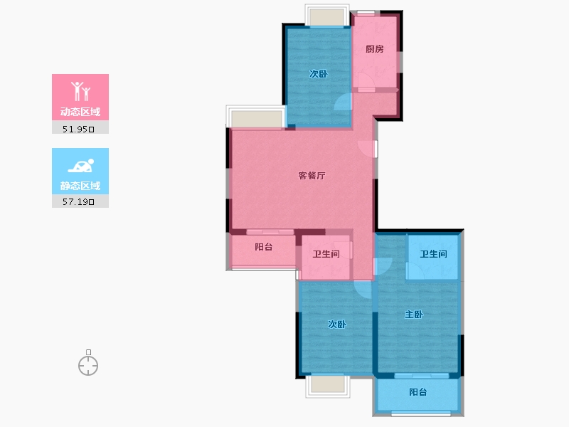 福建省-厦门市-古龙山语听溪-97.60-户型库-动静分区