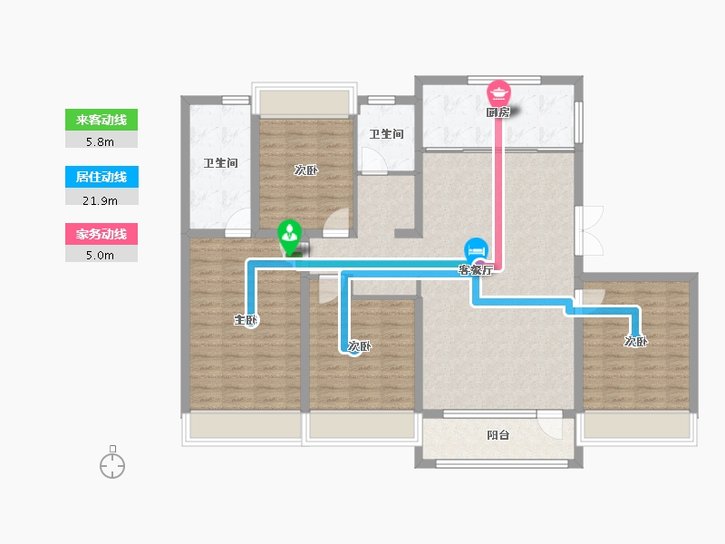 辽宁省-沈阳市-吴中桃花源一期御园-120.57-户型库-动静线