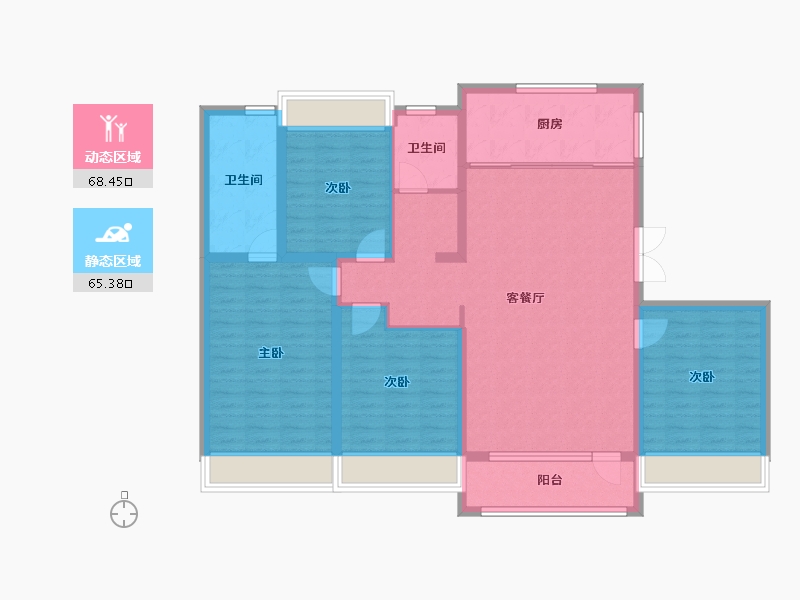 辽宁省-沈阳市-吴中桃花源一期御园-120.57-户型库-动静分区