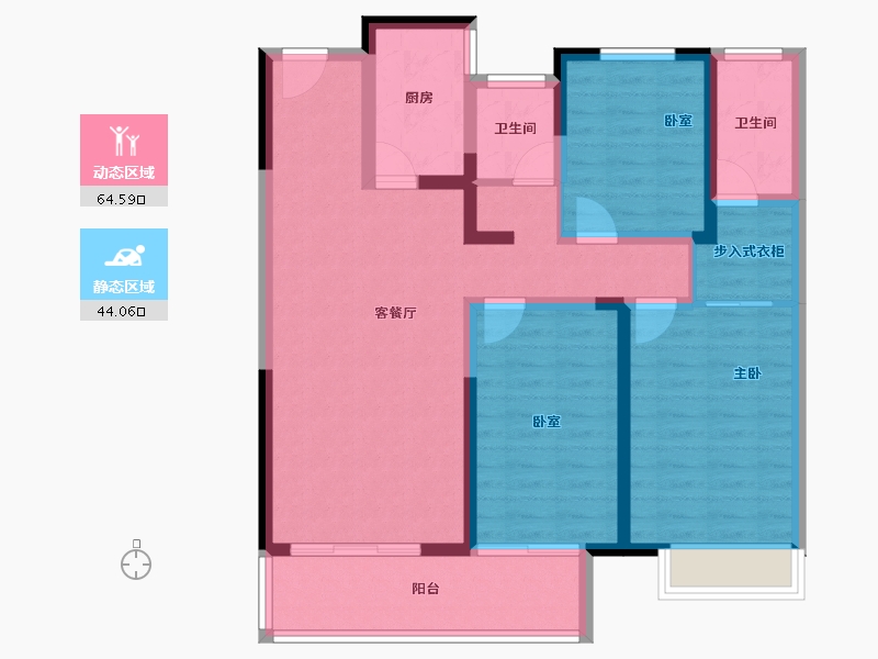 河南省-安阳市-中茂玖悦府-96.26-户型库-动静分区