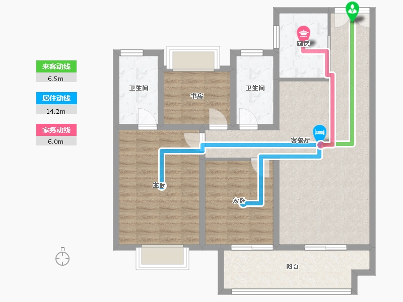 江苏省-扬州市-吾悦虎踞龙蟠-97.22-户型库-动静线