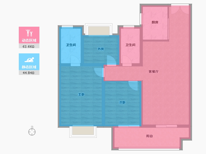 江苏省-扬州市-吾悦虎踞龙蟠-97.22-户型库-动静分区