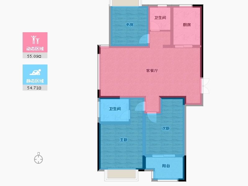 江苏省-常州市-聚湖半岛-97.87-户型库-动静分区