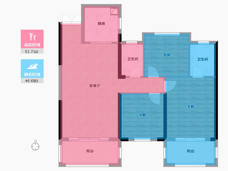 湖南省-益阳市-德大揽胜-89.18-户型库-动静分区