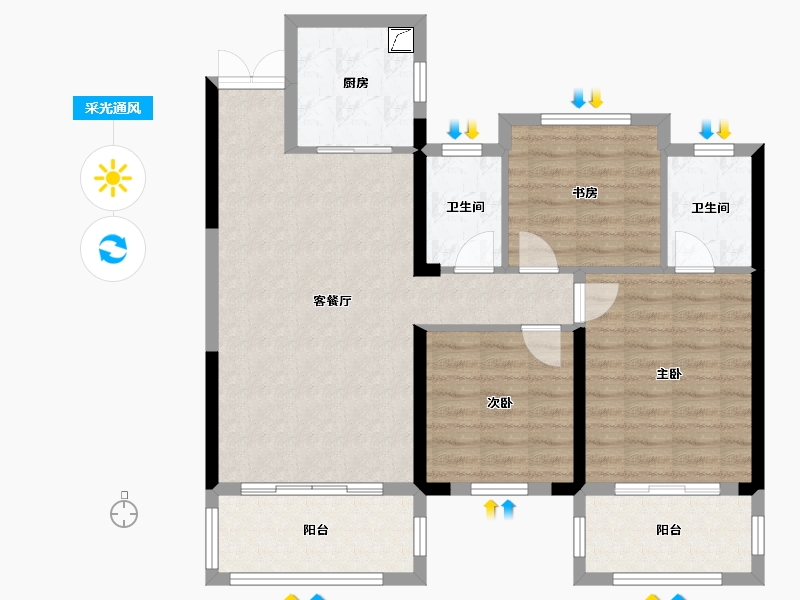 湖南省-益阳市-德大揽胜-89.18-户型库-采光通风