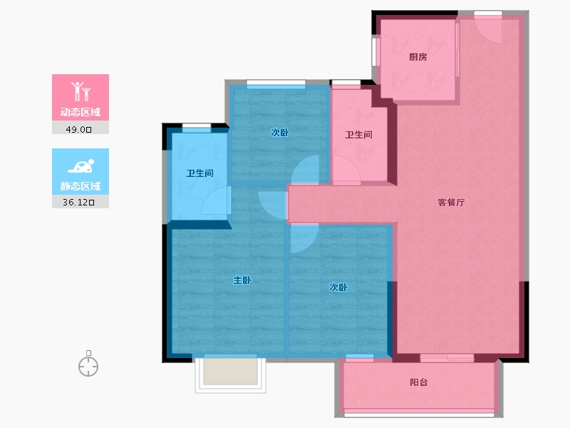 广西壮族自治区-南宁市-龙光玖珑郡-76.01-户型库-动静分区