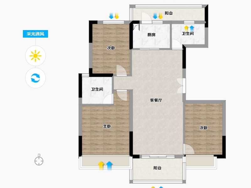 安徽省-马鞍山市-锦艺林语春风-94.11-户型库-采光通风