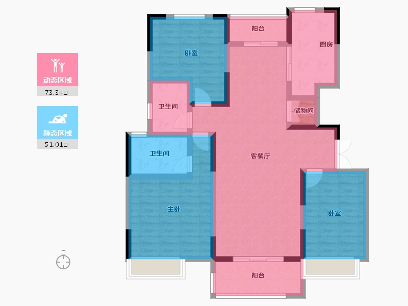 河南省-南阳市-邓州建业城-110.57-户型库-动静分区