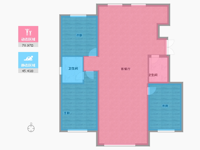 黑龙江省-齐齐哈尔市-黄金海岸-106.30-户型库-动静分区