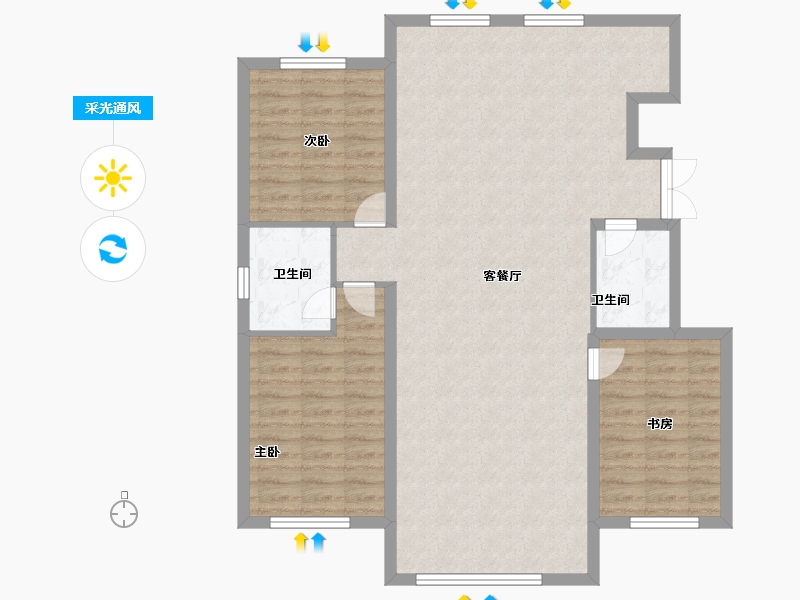 黑龙江省-齐齐哈尔市-黄金海岸-106.30-户型库-采光通风