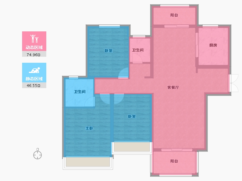 河南省-南阳市-邓州建业城-109.38-户型库-动静分区