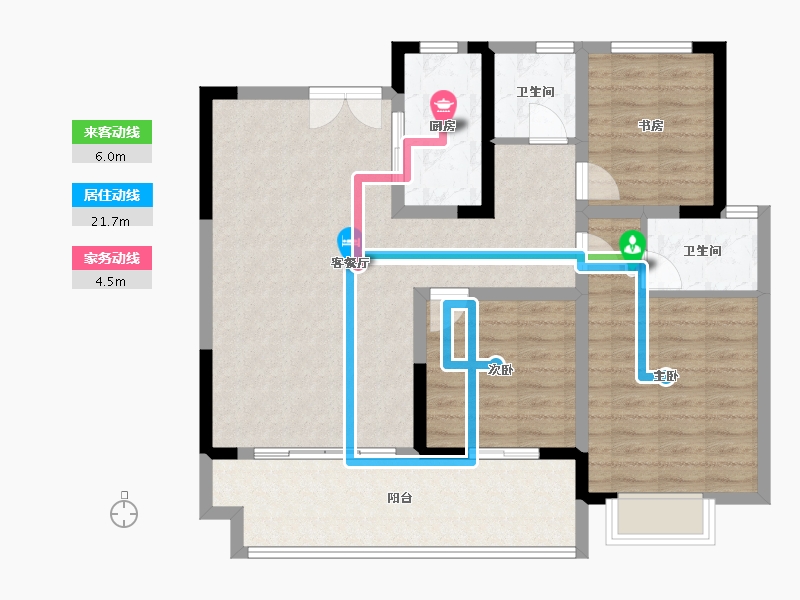 河南省-南阳市-中熙·御龙湾-96.49-户型库-动静线