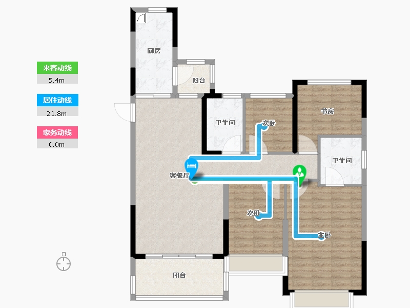 浙江省-湖州市-湖州恒大珺睿府-111.21-户型库-动静线