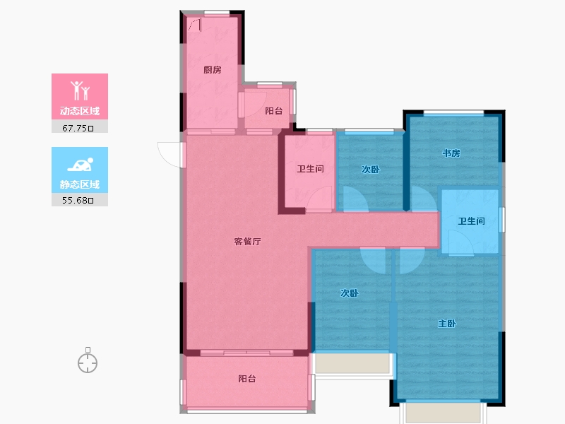 浙江省-湖州市-湖州恒大珺睿府-111.21-户型库-动静分区