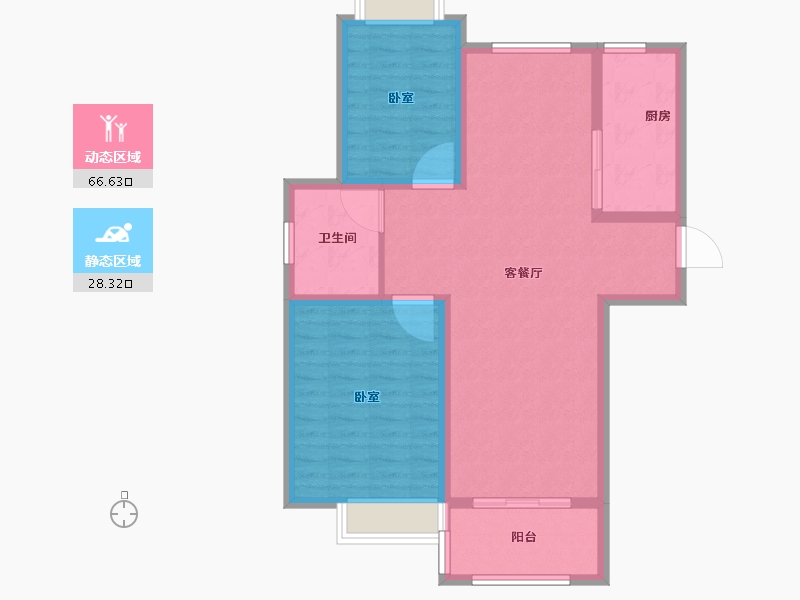 河南省-南阳市-南都明珠•滨湖新城-85.61-户型库-动静分区