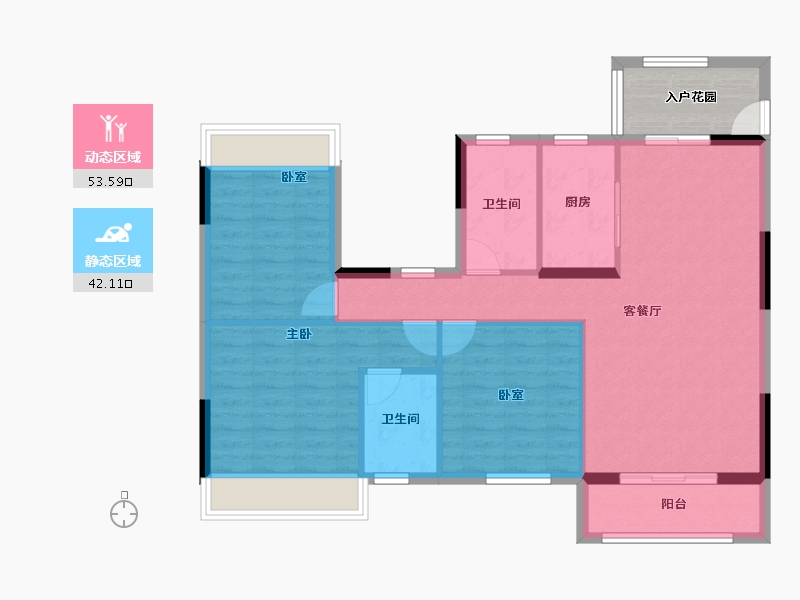 湖南省-衡阳市-瓏湾国际-91.83-户型库-动静分区