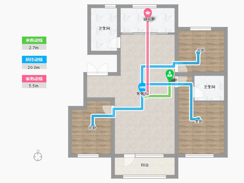 辽宁省-沈阳市-吴中桃花源一期御园-94.93-户型库-动静线