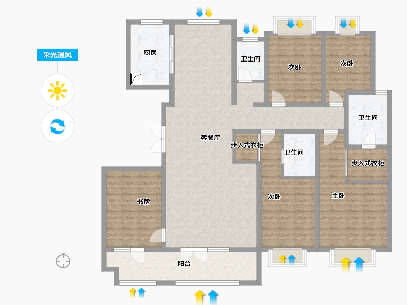 山东省-济宁市-瑞马意墅-163.83-户型库-采光通风