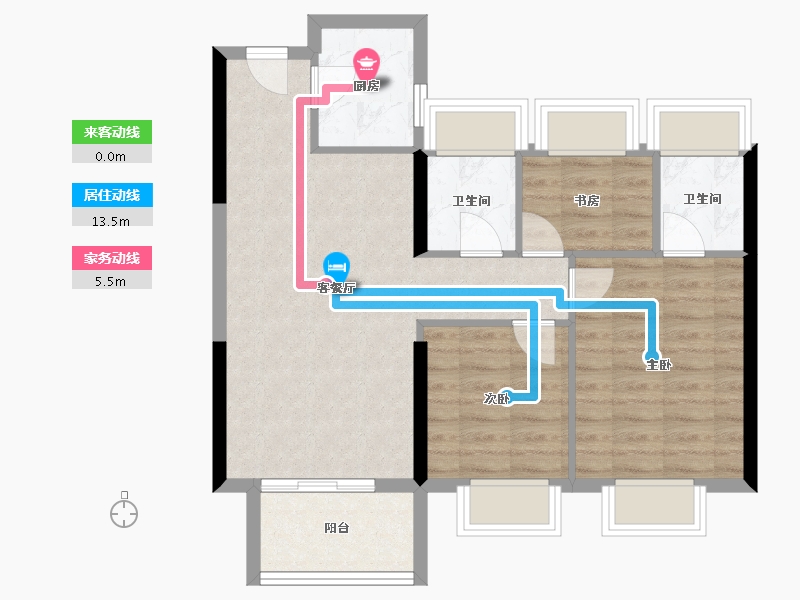 福建省-福州市-中庚香山小镇-70.00-户型库-动静线