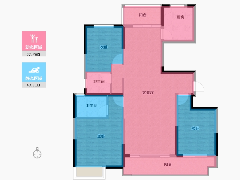 河南省-商丘市-中建观湖宸府-100.07-户型库-动静分区