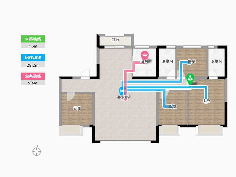 新疆维吾尔自治区-乌鲁木齐市-乌鲁木济碧桂园三期-118.40-户型库-动静线