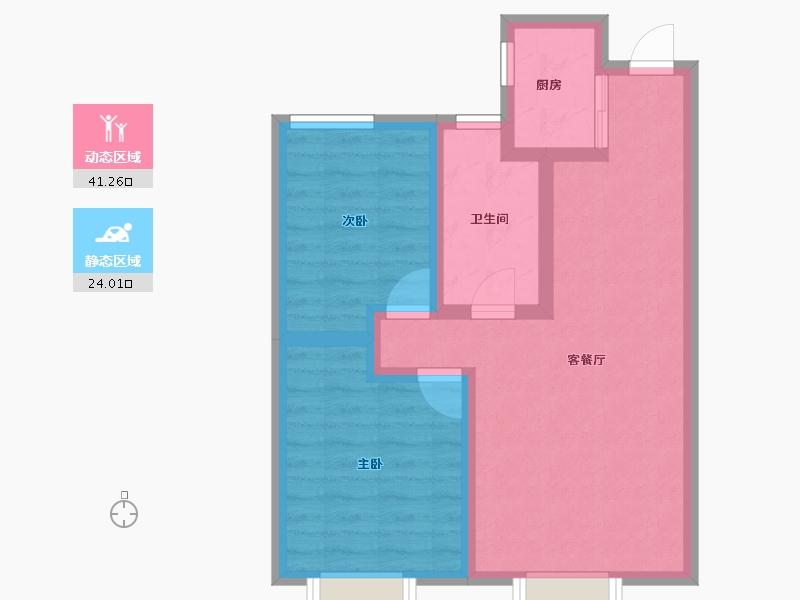 新疆维吾尔自治区-乌鲁木齐市-白鸟湖龙玺台-57.35-户型库-动静分区