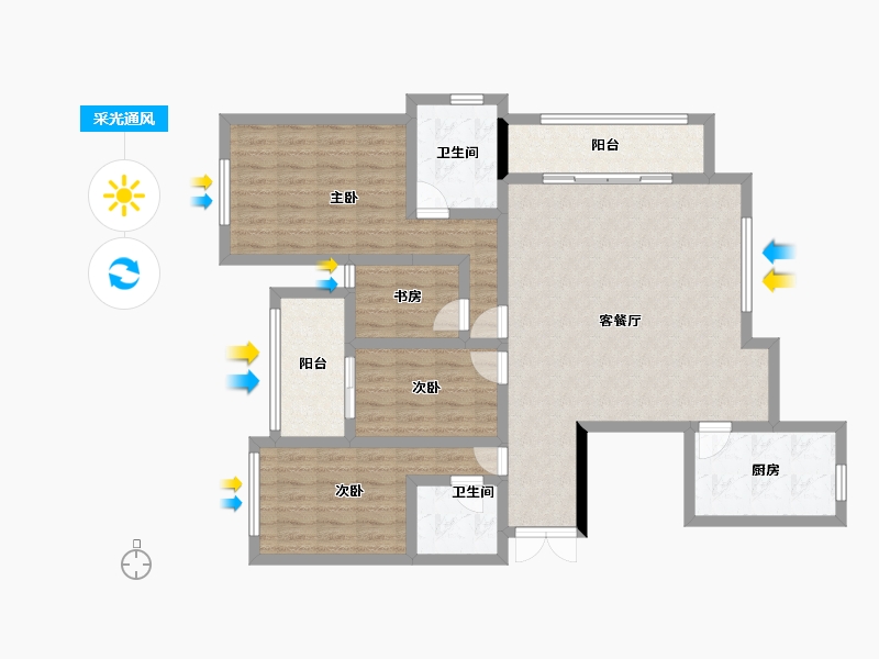 福建省-南平市-中桥名都-108.31-户型库-采光通风