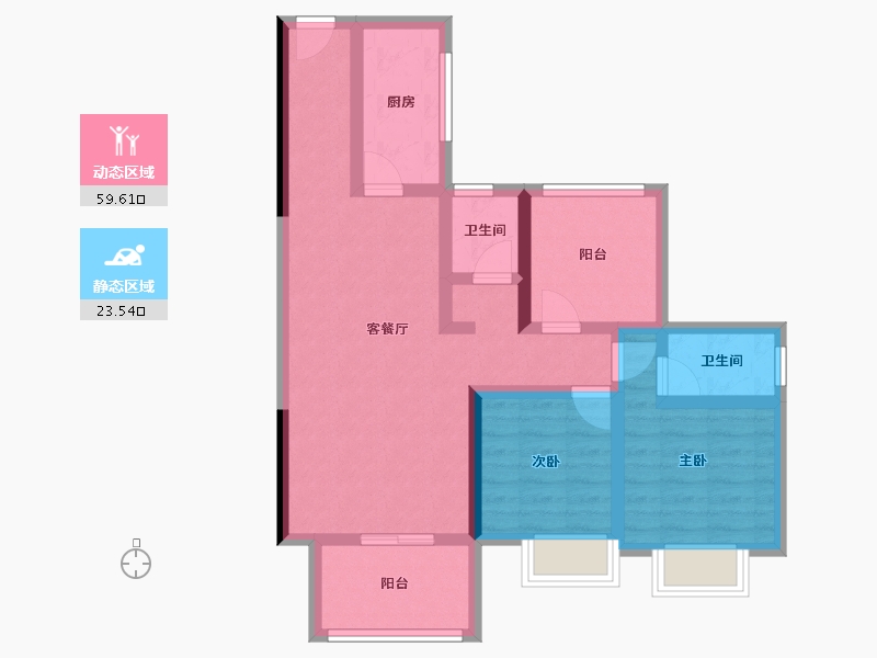 广西壮族自治区-南宁市-南宁启迪东盟科技城-71.95-户型库-动静分区