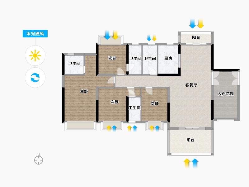 广东省-阳江市-联兴·旗峰花园-180.00-户型库-采光通风