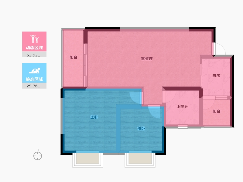 贵州省-六盘水市-徳坞利民小区-70.18-户型库-动静分区