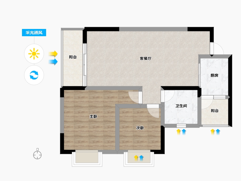 贵州省-六盘水市-徳坞利民小区-70.18-户型库-采光通风