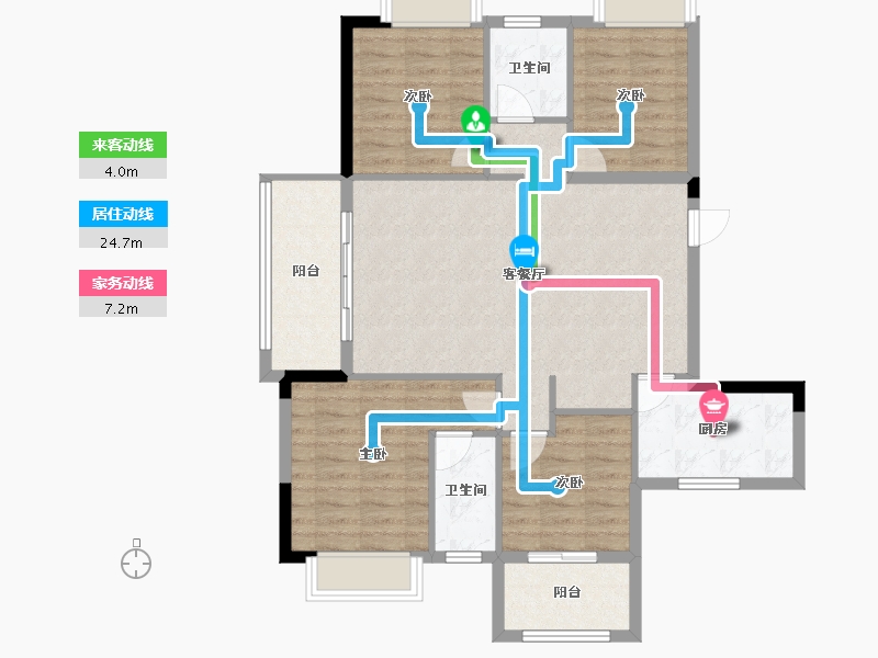 福建省-南平市-新城中心·澜庭-97.80-户型库-动静线