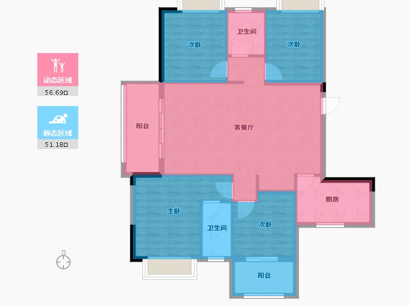 福建省-南平市-新城中心·澜庭-97.80-户型库-动静分区