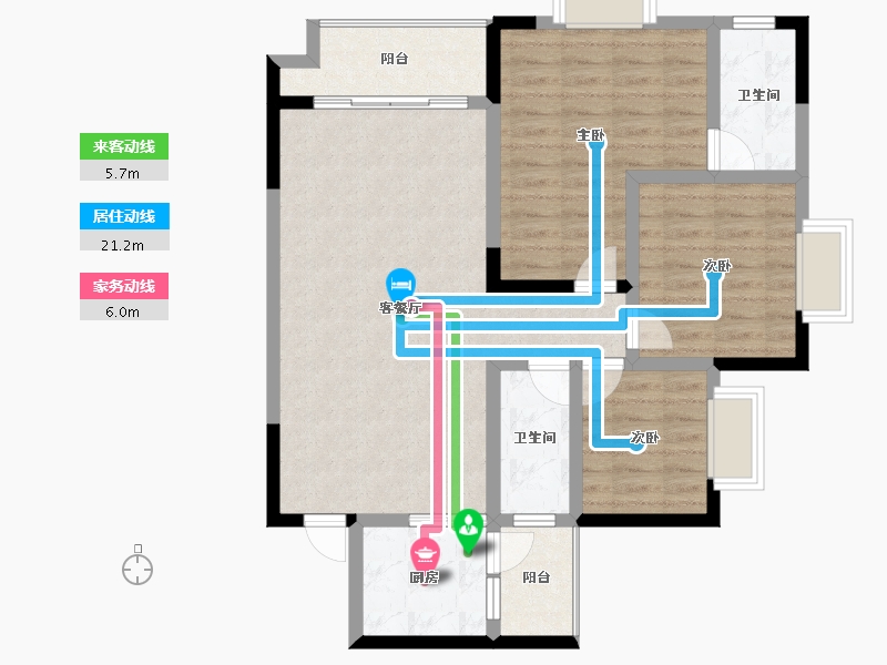 贵州省-六盘水市-徳坞利民小区-88.92-户型库-动静线