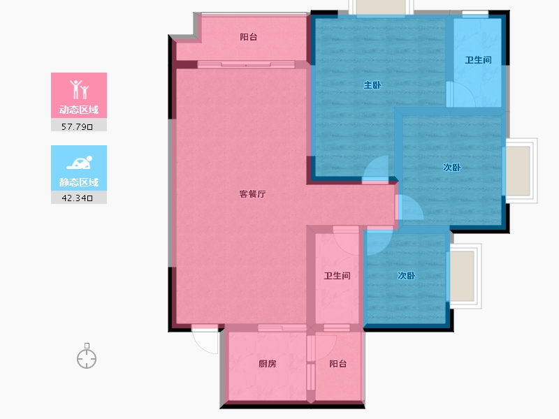 贵州省-六盘水市-徳坞利民小区-88.92-户型库-动静分区