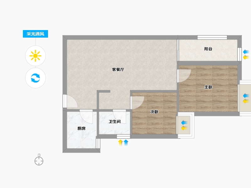 福建省-南平市-江南·中央金座-51.70-户型库-采光通风