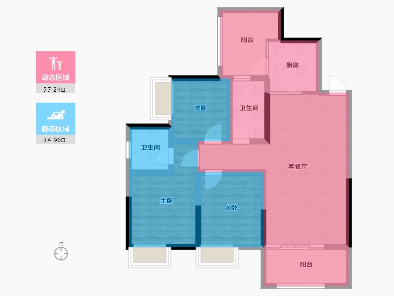 四川省-南充市-天合丽景君悦府-81.18-户型库-动静分区