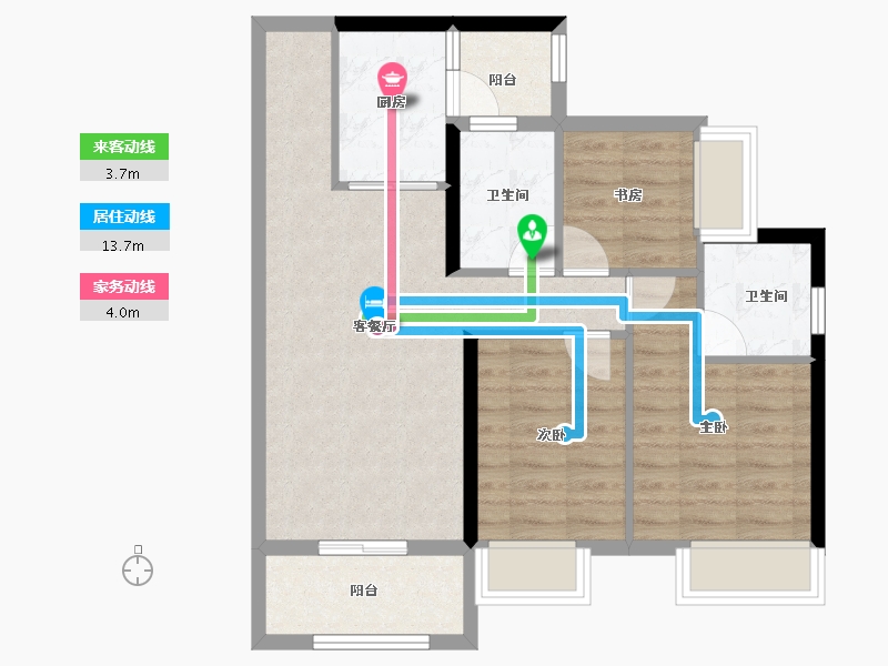 福建省-南平市-鑫盛富贵名门-69.86-户型库-动静线