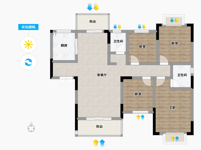 湖南省-怀化市-溆浦城北壹号-99.76-户型库-采光通风