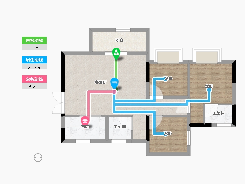 四川省-遂宁市-和喜·公园里-63.91-户型库-动静线