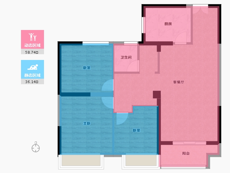 安徽省-六安市-红达公园首府-85.34-户型库-动静分区