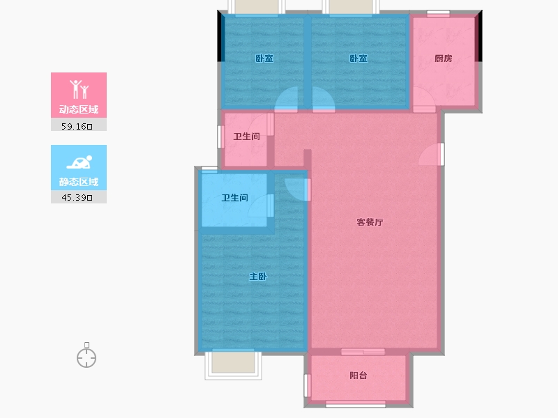 湖北省-荆州市-凯瑞华府-92.91-户型库-动静分区