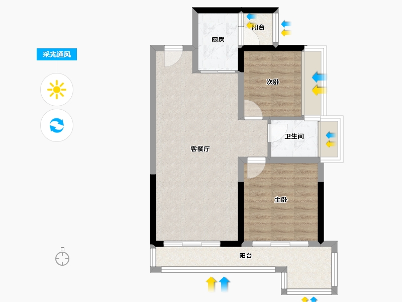 四川省-德阳市-城南壹号-66.00-户型库-采光通风