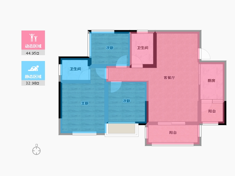 四川省-内江市-远达世纪城-68.08-户型库-动静分区