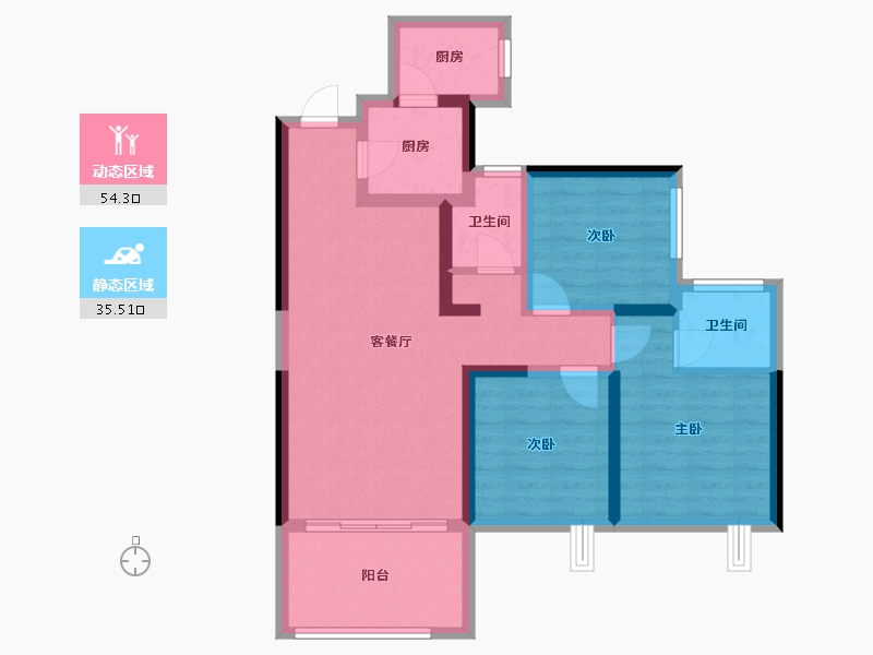 四川省-南充市-嘉和·天悦尚嶺-78.76-户型库-动静分区